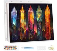 Pintar por Numeros Adultos con Marco, Cristal Paint by Number Kits, con Pinceles y Pigmento Acrílico, DIY Cielo Estrellado Pintura al óleo Colorear Lienzo, Decoración del Hogar 50x70cm YF-4563