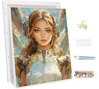 Pintar por Numeros Adultos con Marco, DIY Ángeles Painting by Numbers Kits, Paisajes Pintar por Numeros Niños Lienzo Kits, con Pinceles y Pigmento Acrílico, Decoración del Hogar 80x100cm -45967