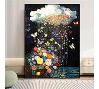 Pintar por Numeros Adultos con Marco Flor 60x80cm, DIY Cuadros para Pintar con Numeros Mariposa, Manualidades Adultos Kit Pintura Acrilica sobre Lienzo con Pinceles, Decoracion Pared Salon Casa, *627