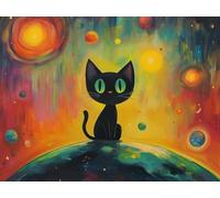 Pintar por Numeros Adultos con Marco Gato, DIY Animal Paint by Numbers Kits con Pinceles, Pintura al óleo Colorear Lienzo Manualidades Adultos, Regalos Ideal para Cumpleaños Navidad 70x90 cm Q-6518