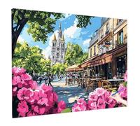 Pintar por Numeros Adultos con Marco Londres Pintura con Numeros Adultos Niños Paisaje, DIY Painting by Numbers Kit Manualidades Principiantes para Regalo Mujer Navidad Decoración 40x30cm W-19