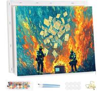 Pintar por Numeros Adultos con Marco, Moderno Paint by Number Kits, con Pinceles y Pigmento Acrílico, DIY Paisajes Pintura al óleo Colorear Lienzo Manualidades, Decoración del Hogar 40x50cm YF-4497