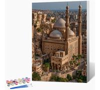 Pintar por Numeros Adultos con Marco Paisaje, Pintar por Numeros Arquitectura, DIY Manualidades Adultos, Paint by Numbers Kit con Pinceles y Pinturas Acrílicas, Decoracion Habitacion, 60x90cm T-9998