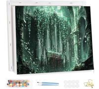 Pintar por Numeros Adultos con Marco, Planta Paint by Number Kits, con Pinceles y Pigmento Acrílico, DIY Paisajes Pintura al óleo Colorear Lienzo Manualidades, Decoración del Hogar 100x120cm YF-4441