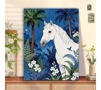 Pintar por Numeros Adultos con Marco Selva 75x100cm, DIY Cuadros para Pintar con Numeros Caballo, Manualidades Adultos Kit Pintura Acrilica sobre Lienzo con Pinceles, Decoracion Pared Salon Casa, *640
