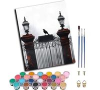 Pintar por Numeros Adultos Crow, Pintar por Numeros con Marco Paisaje, DIY Paint by Numbers Adult Kit con Pinceles y Pigmento, Paint by Numbers Para Cuadros Decoracion Salon Modernos 90x120cm X-1796