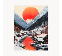 Pintar por Numeros Adultos, Cuadros para Pintar por Numeros Escena de nieve, DIY Kit Manualidades Adultos con Pintura Acrilica Pinceles y Lienzo Color Pequeño Pueblo 30 x 40cm, Regalo Mujer FYH4772