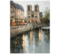 Pintar por Numeros Adultos, Cuadros para Pintar por Numeros Niños Notre Dame De París, Kit Manualidades Adultos 100 x 135CM, Paisaje Paint by Numbers Adult para Cuadros Decoracion Salon 8YH-4592