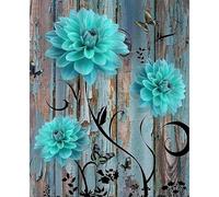 Pintar por Numeros Adultos Dalia azul DIY Pintura por Números,Flor Kit de Pintura al óleo de Lienzo,con Pinceles y Pigmento Acrílico para el Hogar Decoración,sin Marco 30x40cm