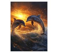 Pintar por Numeros Adultos Delfín DIY Cuadros Decoracion Salon Modernos Vista al mar, Cuadros para Pintar por Numeros Niños 30x40CM Kit Manualidades Adultos para Regalo Mujer Decoracion Pared LSJ-6986