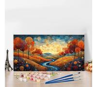 Pintar por Numeros Adultos Dibujos Animados Kit Manualidades Adultos Paisaje Pintar por Numeros para Principiantes, DIY Cuadros Colorear por Numers Navidad Decoracion Hogar, Regalo Mujer 80x160 G8-904