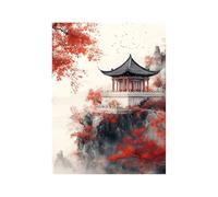 Pintar por Numeros Adultos, DIY Cuadros para Pintar por Numeros Niños Pabellón, Kit Pintura Manualidades Adultos 30 x 40 cm, Árbol Paint by Numbers Adult para Decoracion Pared Regalo Mujer GYYH-3027