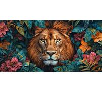 Pintar por Numeros Adultos, DIY Grande Pintura por Números Manualidades Adultos, Kit de Pintura al óleo Lienzo para con Pinceles, Pigmento Acrílico Decoración, Il Leone 80x160cm (sin marco) J0L-259