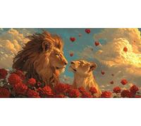 Pintar por Numeros Adultos, DIY Grande Pintura por Números Manualidades Adultos, Kit de Pintura al óleo Lienzo para con Pinceles, Pigmento Acrílico Decoración, Il Leone 80x160cm (sin marco) J0L-419