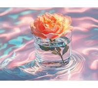 Pintar por Numeros Adultos, Diy Manualidades Adultos, Lienzos con Pinceles y Acrilicos, Pintar por Numeros Niños, Kit Bordado Principiantes, Decoración Del Hogar 70x100cm Sin Marco - rosa taza U-571