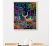 Pintar por Numeros Adultos, DIY Painting by Numbers Kits, Animal Ciervo Cuadros para Pintar por Numeros Pinturas Acrilicos, con Pinceles, Decoración para el Hogar Regalo 40 x 50cm PjY3931 3-0