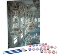 Pintar por Numeros Adultos, DIY Painting by Numbers Kits, Arquitectura Gente Cuadros para Pintar por Numeros Pinturas Acrilicos, con Pinceles, Decoración para el Hogar Regalo 50x70cm PjY7683 I-0