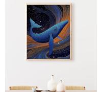 Pintar por Numeros Adultos, DIY Painting by Numbers Kits, Ballena Animal Cuadros para Pintar por Numeros Pinturas Acrilicos, con Pinceles, Decoración para el Hogar Regalo 50x70CM PjY3987 2-0