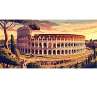 Pintar por Numeros Adultos, DIY Painting by Numbers Kits, Coliseo de Roma Cuadros para Pintar por Numeros Pinturas Acrilicos, con Pinceles, Decoración para el Hogar Regalo 40x80cm sin Marco j-551