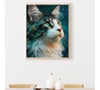 Pintar por Numeros Adultos, DIY Painting by Numbers Kits, Gato Animal Cuadros para Pintar por Numeros Pinturas Acrilicos, con Pinceles, Decoración para el Hogar Regalo 90 x 120cm PjY3629 0-K