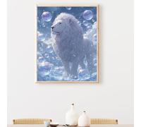 Pintar por Numeros Adultos, DIY Painting by Numbers Kits, LeóN Animal Cuadros para Pintar por Numeros Pinturas Acrilicos, con Pinceles, Decoración para el Hogar Regalo 90x120cm (Sin Marco) PjY4025 B-S