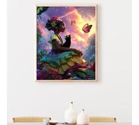 Pintar por Numeros Adultos, DIY Painting by Numbers Kits, Mariposa Mujer Cuadros para Pintar por Numeros Pinturas Acrilicos, con Pinceles, Decoración para el Hogar Regalo 40 x 50cm PjY1881 G-O