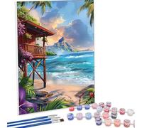 Pintar por Numeros Adultos, DIY Painting by Numbers Kits, Paisaje OcéAno Cuadros para Pintar por Numeros Pinturas Acrilicos, con Pinceles, Decoración para el Hogar Regalo 90 x 120 cm PjY1177 Z-4