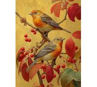 Pintar por Numeros Adultos, DIY Painting by Numbers Niños Kits, Pintura de Bricolaje sobre Lienzo con Pinceles Decoración Para hogar Pared, Pigmento Acrílico Pájaro Espino 50x60cm(sin marco) H854
