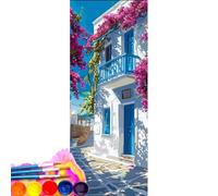 Pintar Por Numeros Adultos, DIY Painting By Numbers Principiantes Kits, Bricolaje Pintura al óLeo Digital de con 3 Pinceles Pigmento AcríLico Kit,Para Decora Hogar Vintage Puerta (Sin Marco) 100x200cm