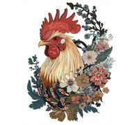 Pintar por Numeros Adultos, DIY Pintura por Números, Paint by Numbers con 3 Pinceles y Pigmento Acrílico, Manualidades Adultos Kit óleo de Lienzo 20x30cm, Decoración para el Hogar pollo animal L0-766