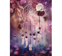 Pintar por Numeros Adultos, DIY Pintura por Números, Paint by Numbers con 3 Pinceles y Pigmento Acrílico, Manualidades Adultos Kit óleo de Lienzo 20x30cm, Decoración para el Hogar flor sueño L0-738