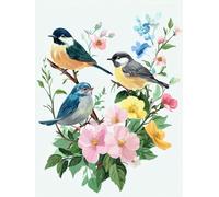 Pintar por Numeros Adultos, DIY Pintura por Números, Paint by Numbers con 3 Pinceles y Pigmento Acrílico, Manualidades Adultos Kit óleo de Lienzo 80x60cm, Decor para el Hogar pájaro historietas L0-944