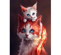 Pintar por Numeros Adultos, DIY Pintura por Números, Paint by Numbers con 3 Pinceles y Pigmento Acrílico, Manualidades Adultos Kit óleo de Lienzo 20x30cm, Decoración para el Hogar lindo animal L0-787