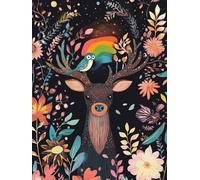 Pintar por Numeros Adultos, DIY Pintura por Números, Paint by Numbers con 3 Pinceles y Pigmento Acrílico, Manualidades Adultos Kit óleo de Lienzo 20x30cm, Decor para el Hogar historietas ciervo L0-853