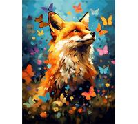 Pintar por Numeros Adultos, DIY Zorro Pintar por Numeros Manualidades Adultos, 30x40 cm Pinturas Acrílicas con Números para Principiantes, DIY Cuadros Decoracion Salon Modernos y Regalo Mujer Animal
