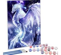 Pintar por Numeros Adultos DragóN Animal, Cuadros por Numeros Pigmento Acrílico, DIY Paint by Number Kit Manualidades Adultos, Decor para el Hogar de pared, Regalo 50 x 70cm, Sin Marco PjY1028 D-U
