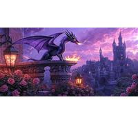 Pintar por Numeros Adultos Dragón de fuego, Cuadros para Pintar por Numeros, Kit de Pintura al Oleo de Lienzo DIY para con Pinceles, Pigmento Acrílico, Decoración para el Hogar 80x40cm Sin Marco d-417