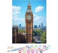 Pintar por Numeros Adultos El Gran Ben Cuadros para Pintar por Numeros Londres Kit Manualidades Adultos Paint by Numbers Adult DIY Lienzos Pintura Kit, Decoración Del Hogar Sin Marco 80x120cm 6-A549M