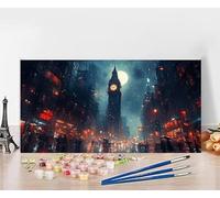 Pintar por Numeros Adultos El Gran Ben Pintar por Numeros Luna Paint by Numbers Adult DIY Colorido Lienzo Pintura Arte Kit Manualidades Adultos Para Decoración Del Hogar Sin Marco 40x80cm 7-6D88