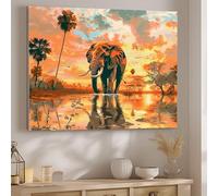 Pintar por Numeros Adultos Elefantes Sin Marco, DIY Cuadros para Pintar por Numeros, Manualidades para Adultos Lienzos incluye Pinceles, Pintura Acrilica Manualidades Decoracion Animales 70x90cm J-104