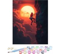 Pintar por Numeros Adultos Escalada De Roca Cuadros para Pintar por Numeros Sunset Kit Manualidades Adultos Paint by Numbers Adult DIY Lienzos Pintura Kit, Decoración Hogar Sin Marco 30x40cm 0-H368G