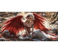 Pintar por Numeros Adultos, Esqueleto de ángel Pintura por Numeros Kit, DIY Paint by Numbers, con 3 Pinceles y Pigmento Acrílico, para Decoración del Hogar Regalos, Sin Marco - 180x90cm s-878