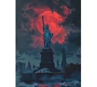 Pintar por Numeros Adultos Estatua De La Libertad, Pintar por Numeros Sol, DIY Manualidades Adultos, Paint by Numbers Adult con Pinceles y Pigmento Acrílico, Decoración Hogar Regalo 90x120cm G-7523