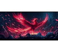 Pintar por Numeros Adultos, Fénix de fuego Pintura por Numeros Kit, DIY Paint by Numbers, con 3 Pinceles y Pigmento Acrílico, para Decoración del Hogar, Regalos femeninos, Sin Marco - 160x80cm s-415