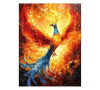 Pintar por Numeros Adultos Fénix, Kit Manualidades Adultos Flamear con Pintura Acrilica y Pinceles Lienzos para Pintar 30 x 40cm, Paint by Numbers Adult para Home Decoration Otoño Regalo JLYH-6158