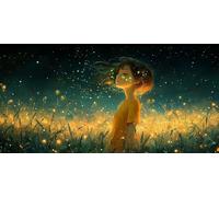 Pintar por Numeros Adultos, Firefly Girl Pintura por Numeros Kit, DIY Paint by Numbers, con 3 Pinceles y Pigmento Acrílico, para Decoración del Hogar, Regalos femeninos, Sin Marco - 160x80cm s-1059