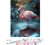 Pintar por Numeros Adultos Flamingos Cuadros para Pintar por Numeros Lago Kit Manualidades Adultos Paint by Numbers Adult DIY Lienzos Pintura Kit Para Decoración Del Hogar Sin Marco 80x120cm 5-M8716