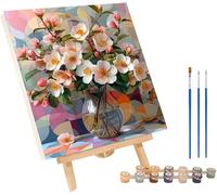 Pintar por Numeros Adultos Flor, Cuadros para Pintar por Numeros Planta, DIY manualidades adultos Kit con 3 Pinceles y Pigmento Acrílico, Paint by Numbers Adult para Decoración Hogar 80x110cm A-3135