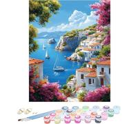 Pintar por Numeros Adultos Flor Cuadros para Pintar por Numeros Sea Kit Manualidades Adultos Paint by Numbers Adult Retro DIY Lienzos Pintura Kit Para Decoración Del Hogar Sin Marco 80x120cm J-F51ZQ