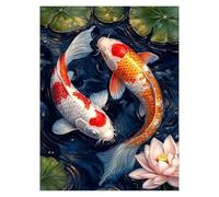 Pintar por Numeros Adultos Flor DIY Cuadros Decoracion Salon Modernos Pescado, Cuadros para Pintar por Numeros Niños 50x70cm, Kit Manualidades Adultos para Regalo Mujer Decoracion Pared LSJ-6986